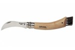 Нож Opinel серии Nature №08, грибной с кисточкой, клинок 8см., нерж.сталь, рукоять - бук, блистер