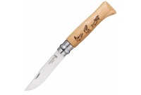 Нож Opinel серии Tradition Animalia №08, клинок 8,5см., нержавеющая сталь, рисунок - форель, рукоять - дуб