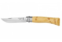 Нож Opinel серии Tradition Nature №07, клинок 8см., нержавеющая сталь, рисунок - следы, рукоять - самшит