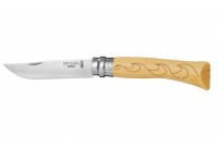 Нож Opinel серии Tradition Nature №07, клинок 8см., нержавеющая сталь, рисунок - волны, рукоять - самшит