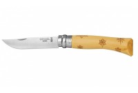 Нож Opinel серии Tradition Nature №07, клинок 8см., нержавеющая сталь, рисунок - снежинки, рукоять - самшит