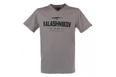 Футболка серая, принт Kalashnikov, размер XXL, 100% хлопок