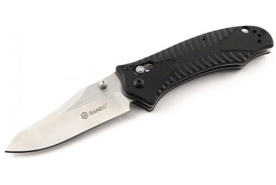 Нож Sanrenmu Ganzo серии Tactical, лезвие 86 мм, рукоять чёрная G10, крепление на ремень