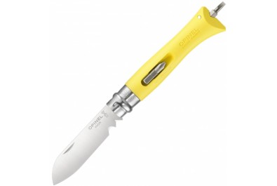 Нож Opinel серии Specialists DIY №09, клинок 8см., нержавеющая сталь, пластик, цвет - желтый, сменные биты